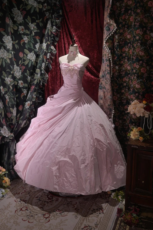 Trägerloses silbernes Vintage-Abendkleid, A-Linie, Geburtstagskleid J9370