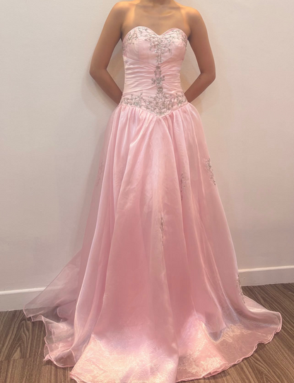 Robe de bal bustier violette en satin avec appliques, robe de soirée formelle J9413