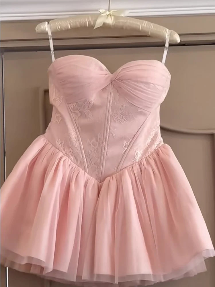 Trägerloses silbernes Vintage-Abendkleid, A-Linie, Geburtstagskleid J9370