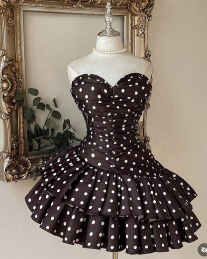Trägerloses silbernes Vintage-Abendkleid, A-Linie, Geburtstagskleid J9370