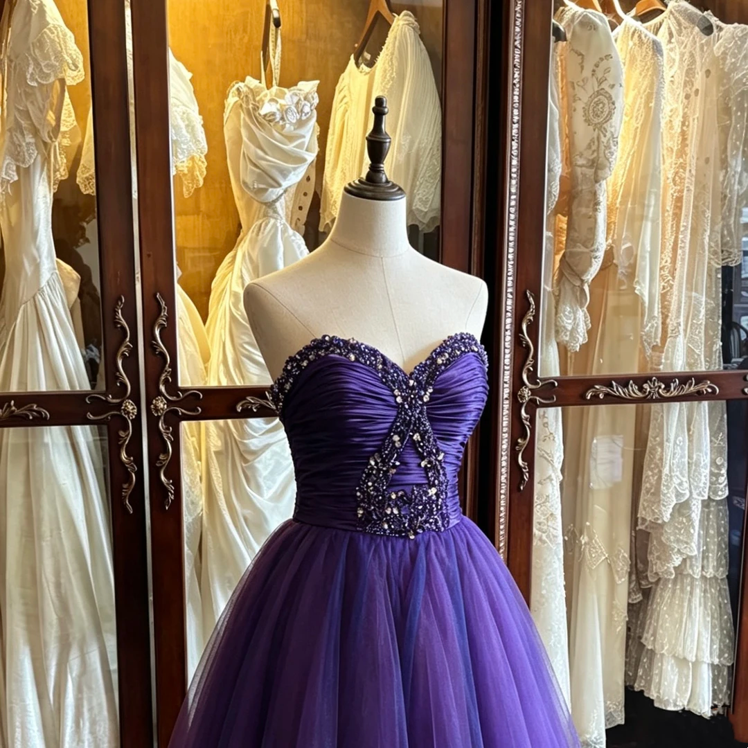 Sweetheart A Line Purple Homecoming Dress Retro Short Birthday Dress  J10082