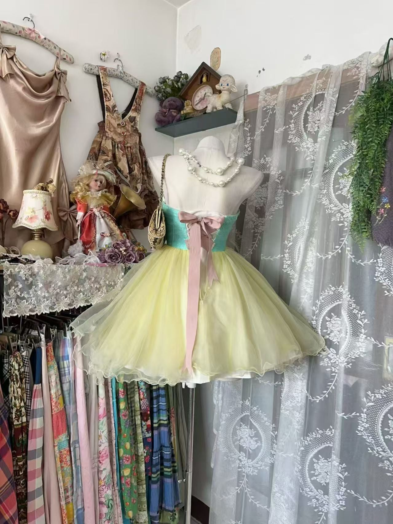 Sweetheart A Line Tulle Homecoming Dress Yellow Birthday Dress J10910