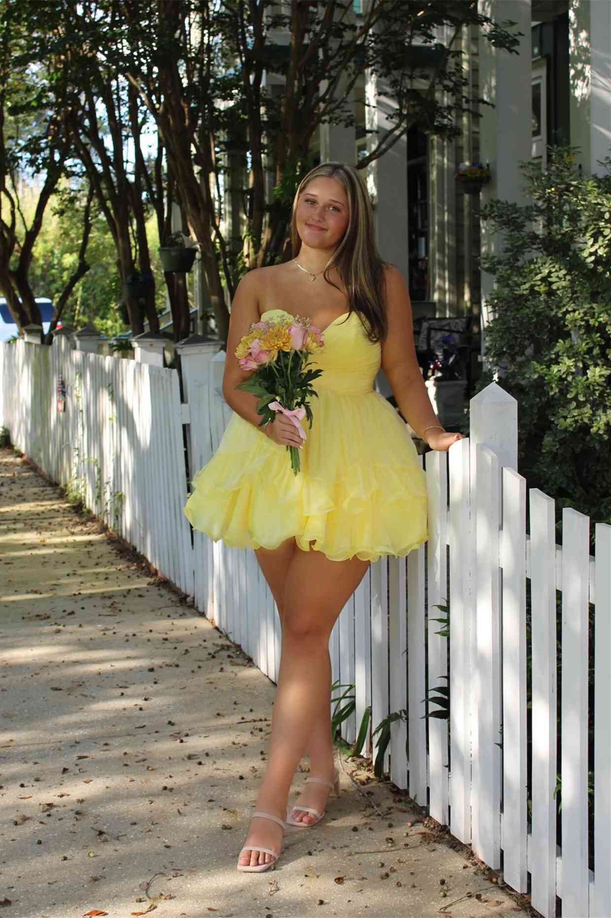 Trägerloses silbernes Vintage-Abendkleid, A-Linie, Geburtstagskleid J9370
