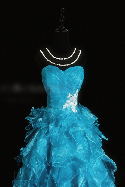 Trägerloses silbernes Vintage-Abendkleid, A-Linie, Geburtstagskleid J9370