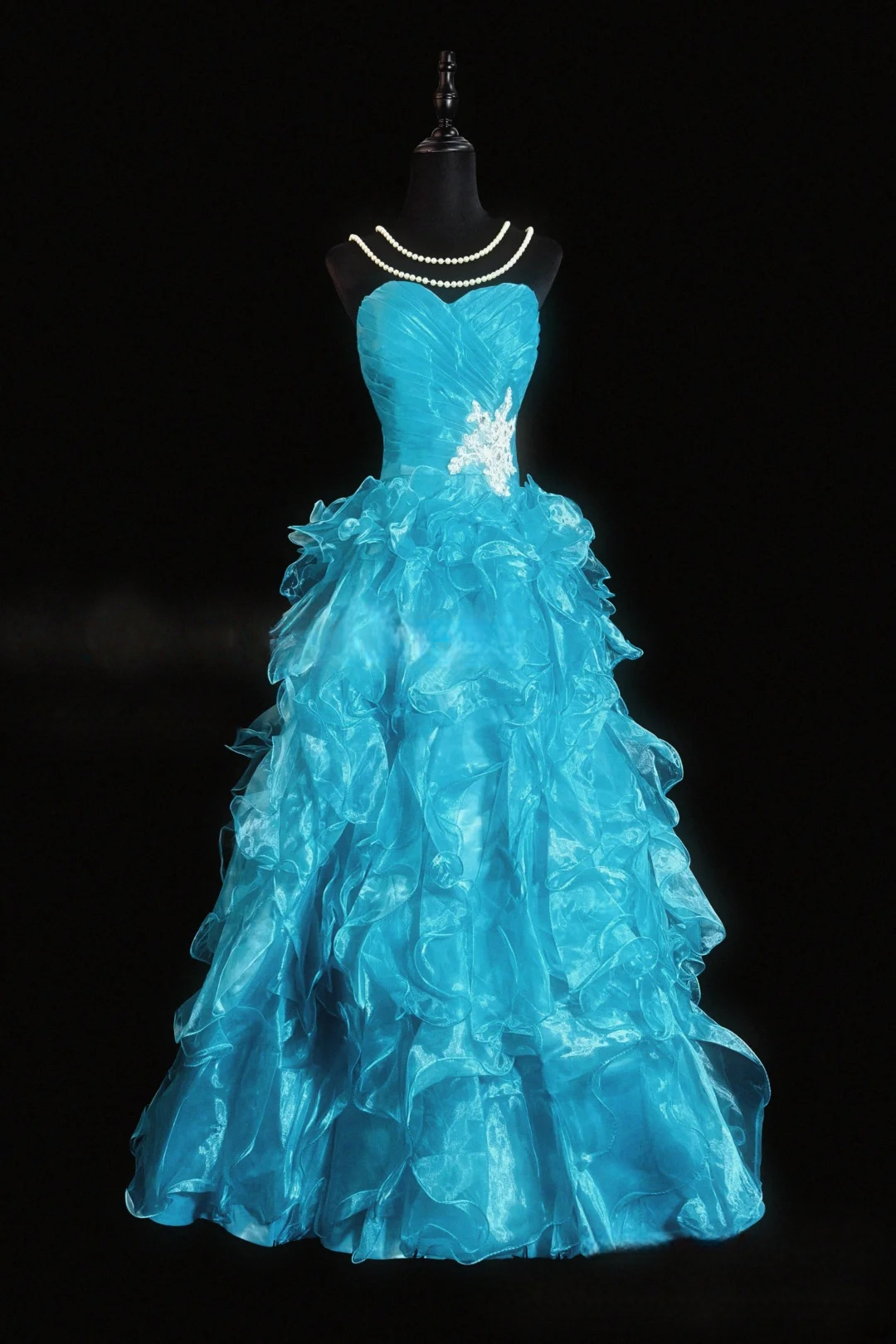 Trägerloses silbernes Vintage-Abendkleid, A-Linie, Geburtstagskleid J9370