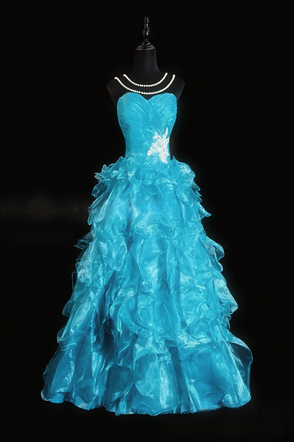 Trägerloses silbernes Vintage-Abendkleid, A-Linie, Geburtstagskleid J9370