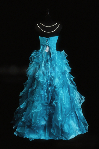 Trägerloses silbernes Vintage-Abendkleid, A-Linie, Geburtstagskleid J9370