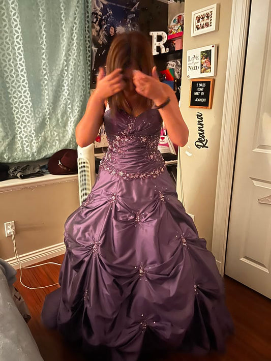 Sweetheart Ball Gown Purple Formal Prom Dress Birthday Dress  J11684