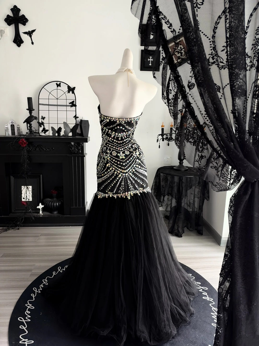 Trägerloses silbernes Vintage-Abendkleid, A-Linie, Geburtstagskleid J9370