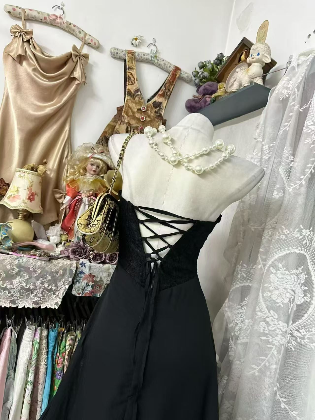 Trägerloses silbernes Vintage-Abendkleid, A-Linie, Geburtstagskleid J9370