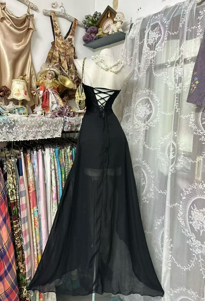 Trägerloses silbernes Vintage-Abendkleid, A-Linie, Geburtstagskleid J9370
