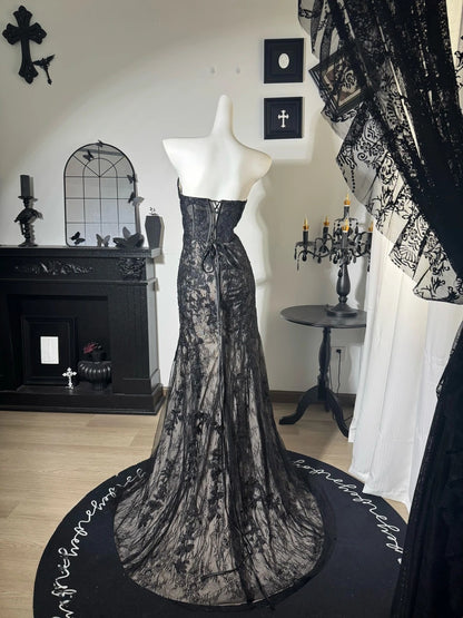 Robe de bal bustier violette en satin avec appliques, robe de soirée formelle J9413