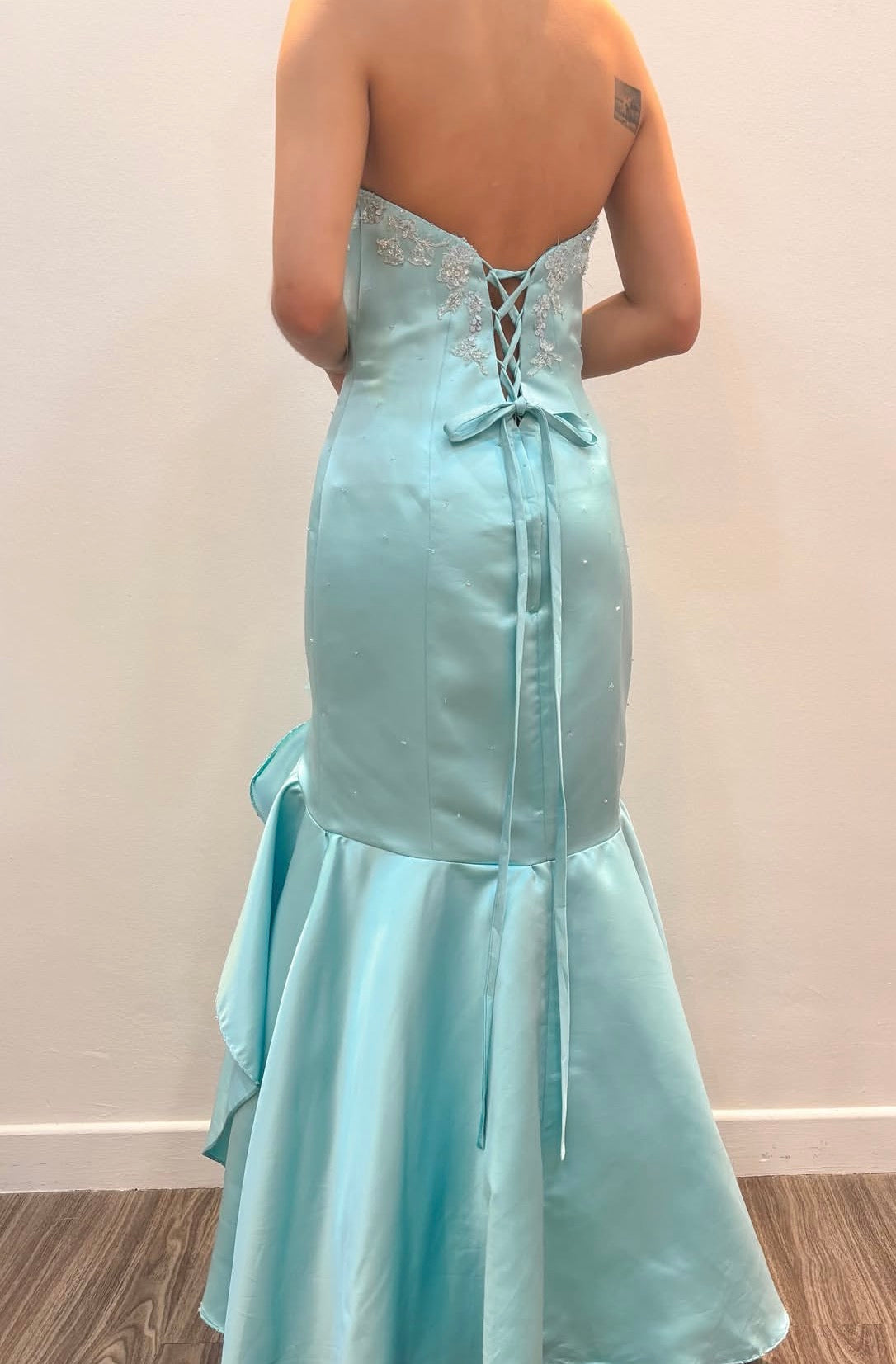Sweetheart Blue Mermaid Formal Prom Dress With Appliques  J11962