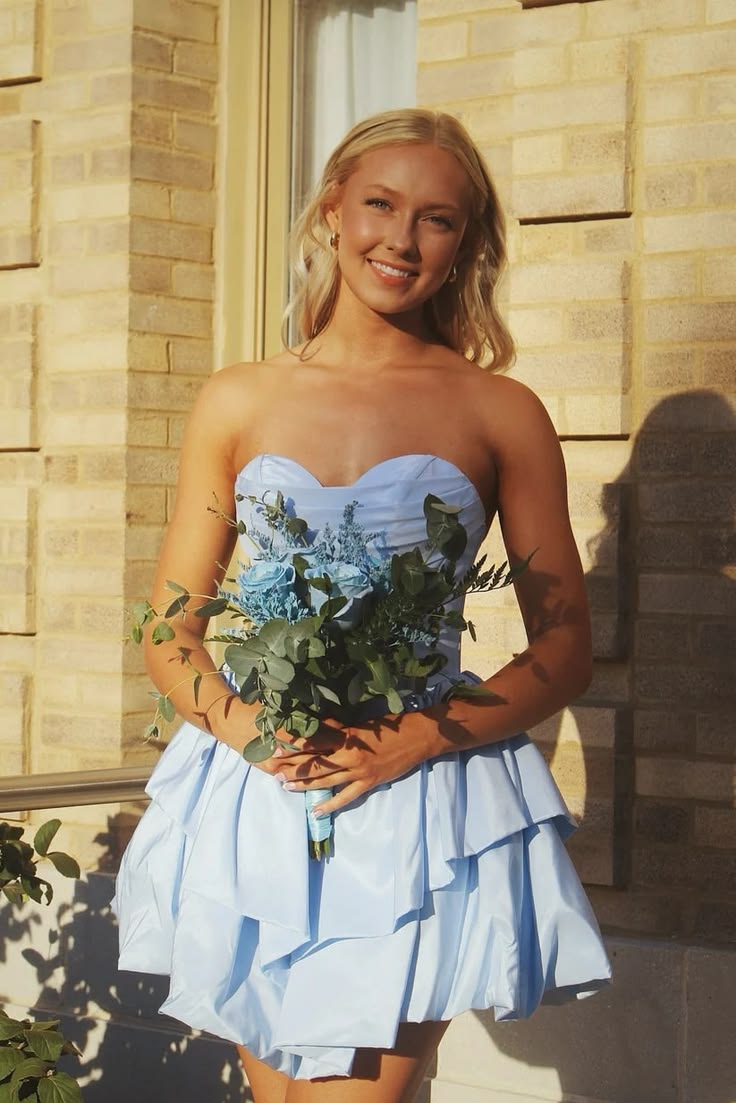 Trägerloses silbernes Vintage-Abendkleid, A-Linie, Geburtstagskleid J9370