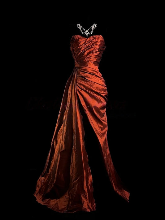 Robe de bal bustier violette en satin avec appliques, robe de soirée formelle J9413