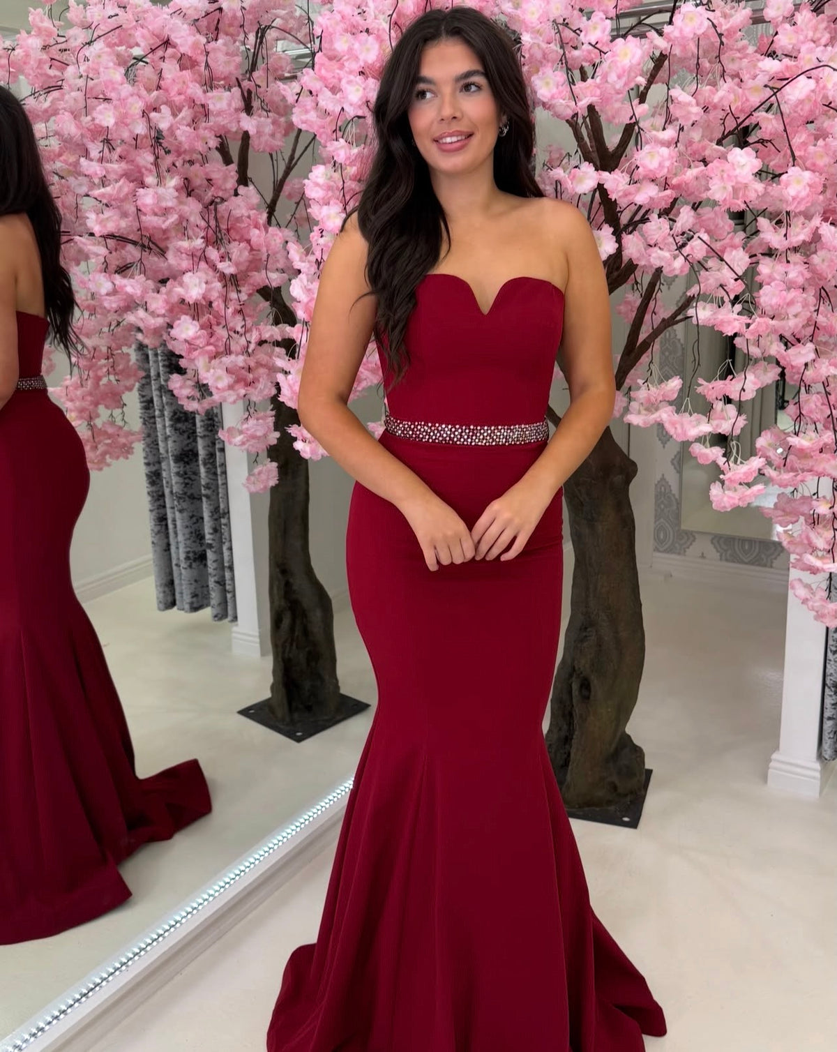 Robe de bal bustier violette en satin avec appliques, robe de soirée formelle J9413
