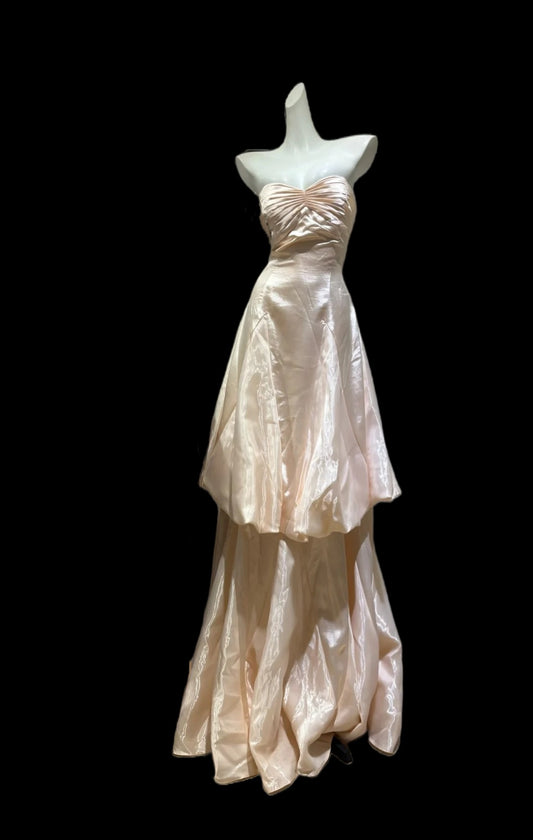 Robe de bal bustier violette en satin avec appliques, robe de soirée formelle J9413
