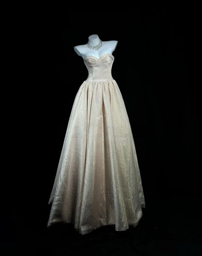 Sweetheart Gold A Line Prom Dress Formal Evening Dress  J10406