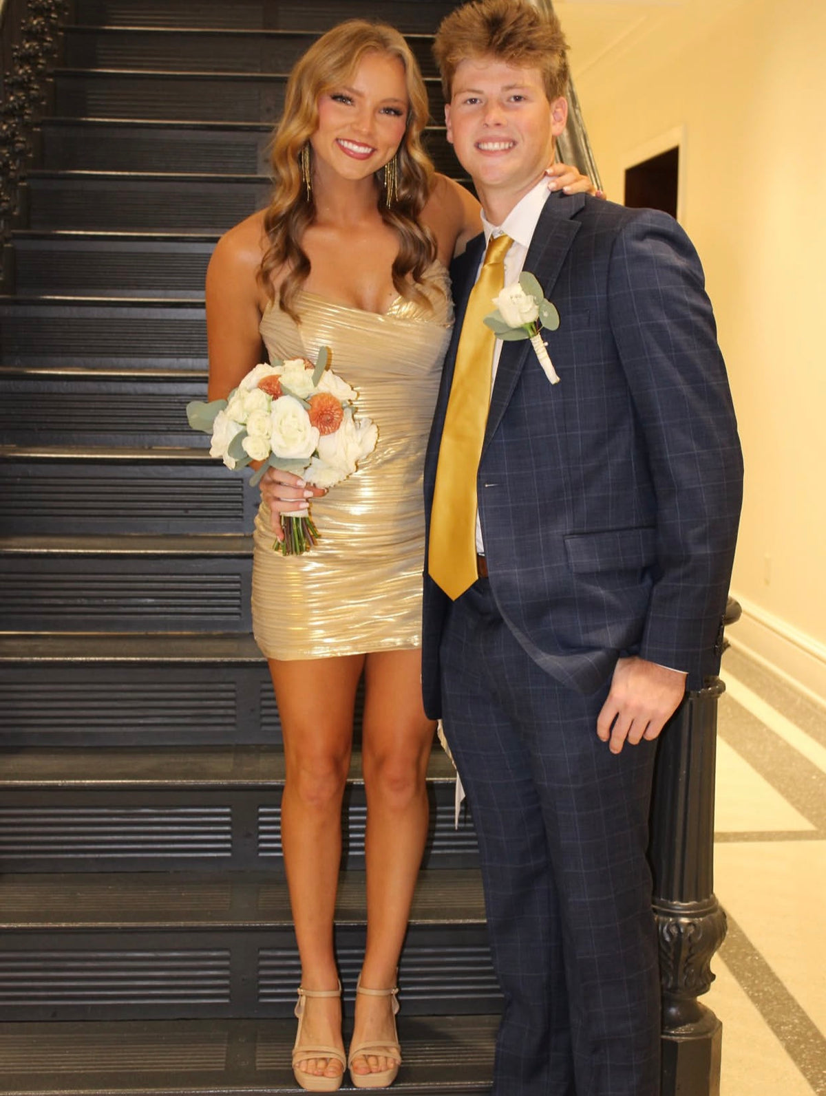 Sweetheart Gold Sheath Homecoming Dress Mini Party Dress  J12085