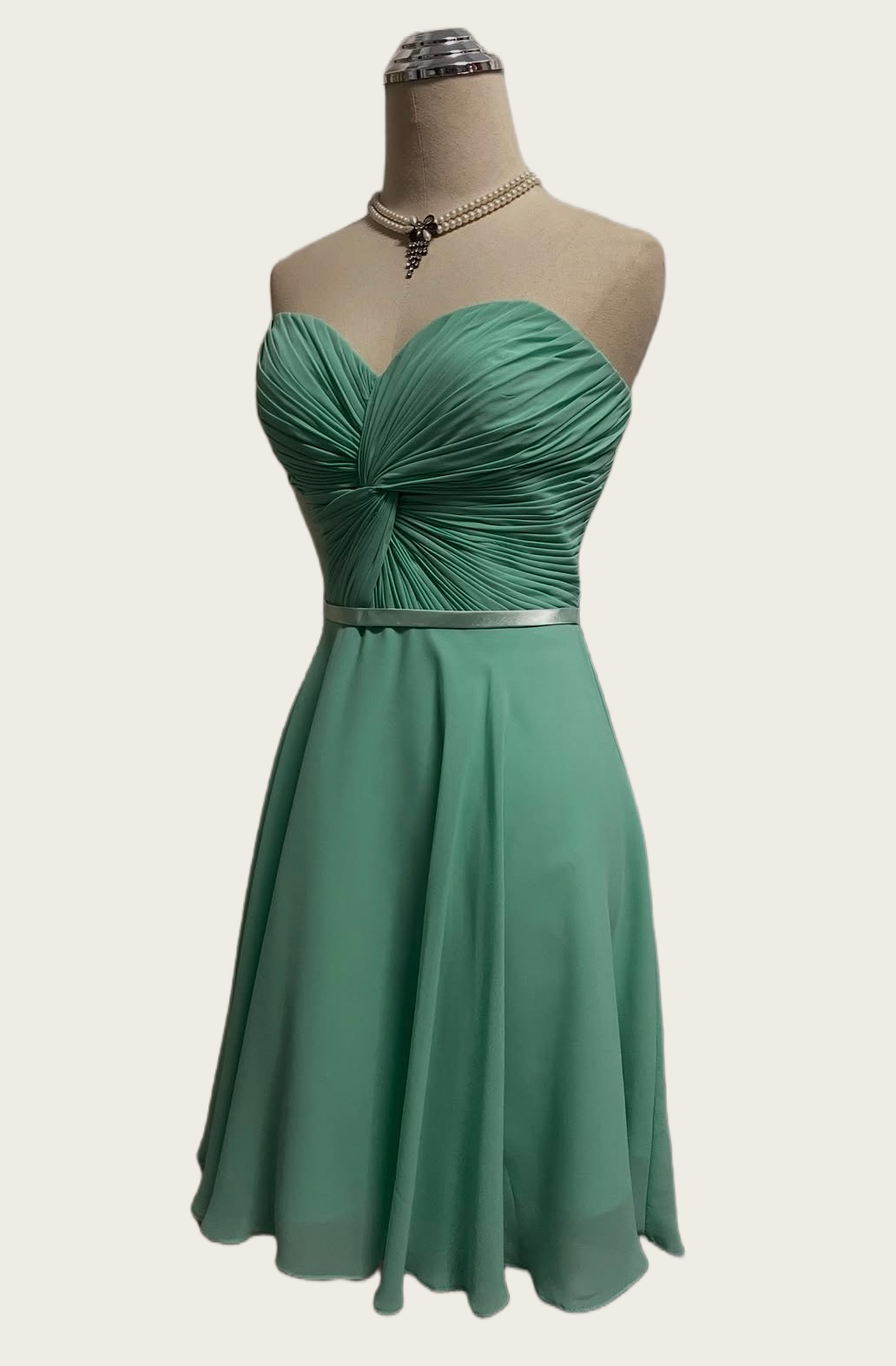 Sweetheart Green Chiffon Homecoming Dress A Line Short Dress  J10391