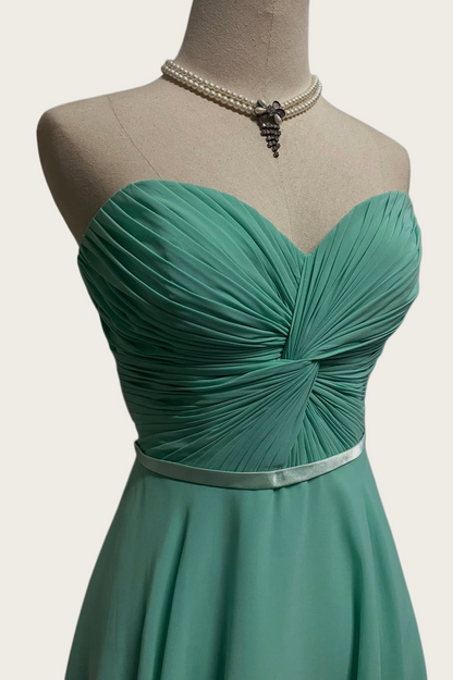 Sweetheart Green Chiffon Homecoming Dress A Line Short Dress  J10391