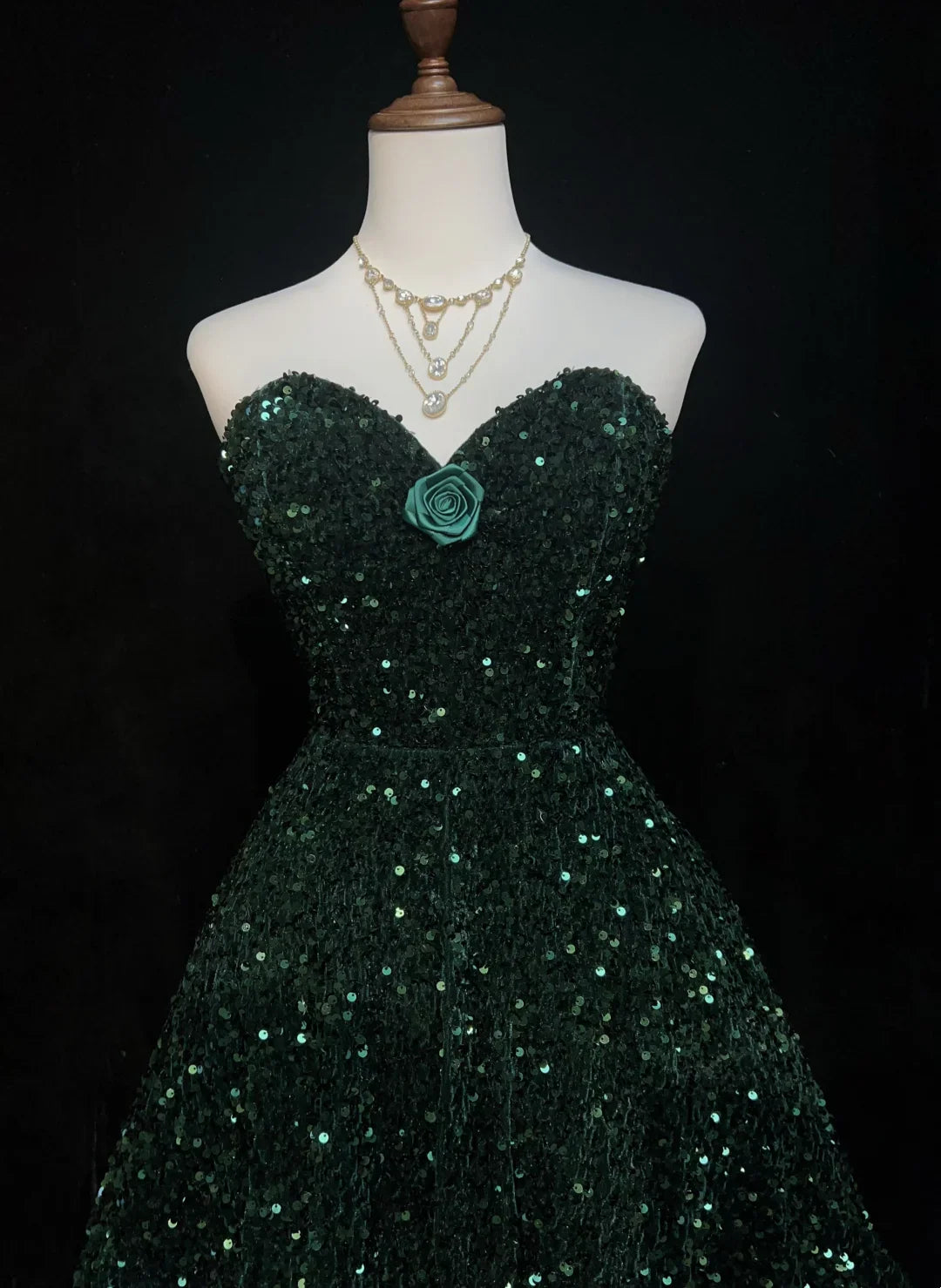 Sweetheart Green Sequin Homecoming Dress Short Sparkle Birthday Dress  J11031