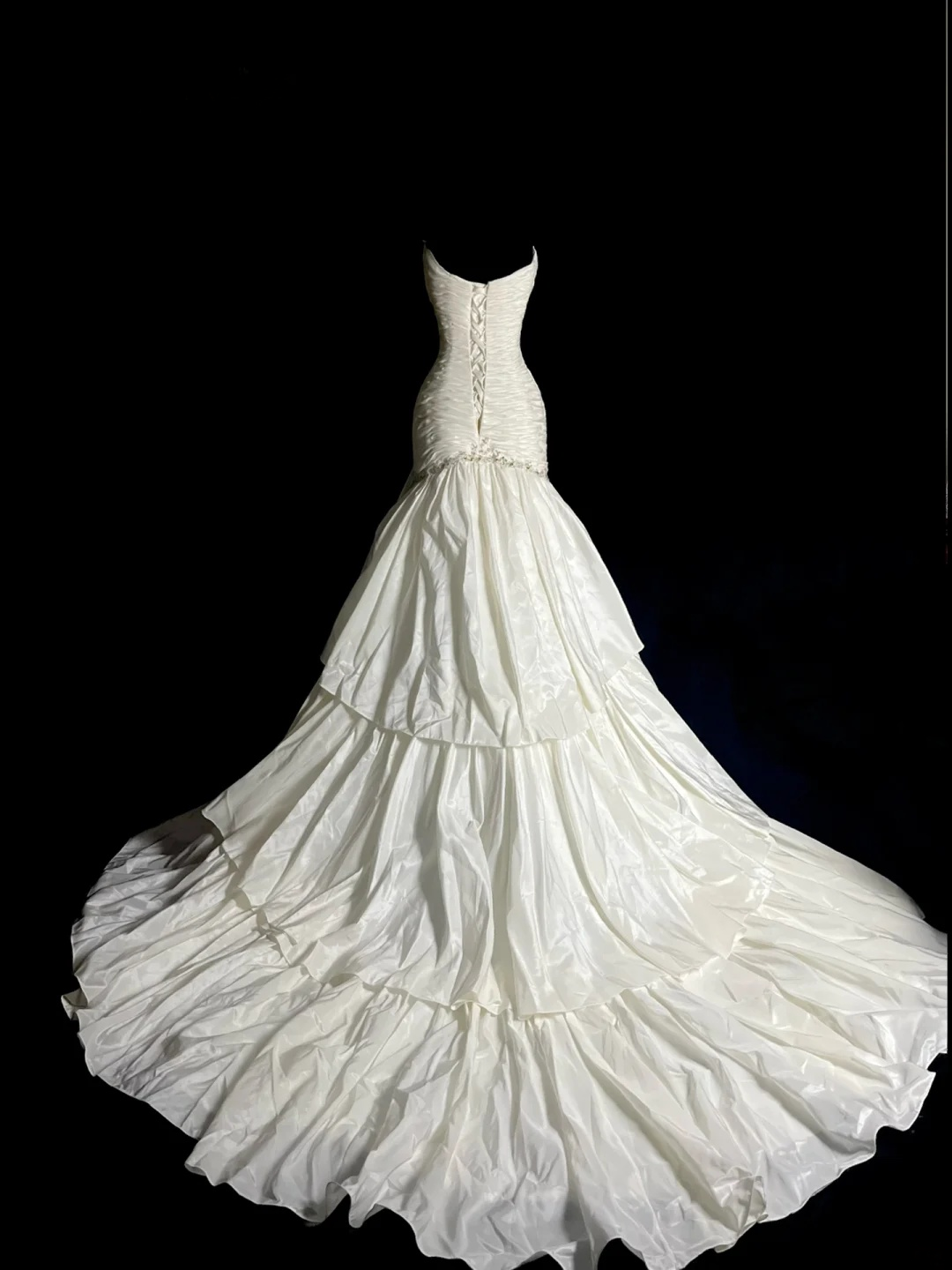 Trägerloses silbernes Vintage-Abendkleid, A-Linie, Geburtstagskleid J9370