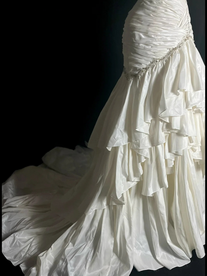 Trägerloses silbernes Vintage-Abendkleid, A-Linie, Geburtstagskleid J9370