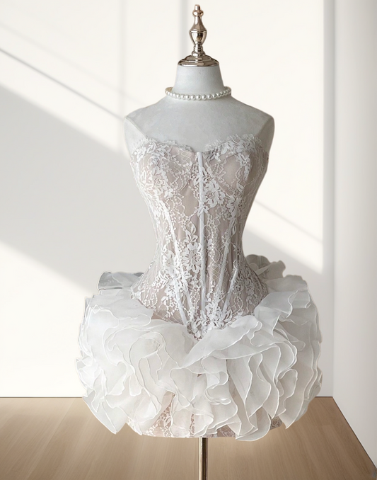 Robe de bal bustier violette en satin avec appliques, robe de soirée formelle J9413