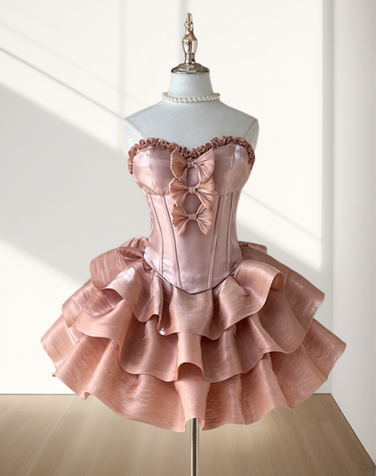 Robe de bal bustier violette en satin avec appliques, robe de soirée formelle J9413