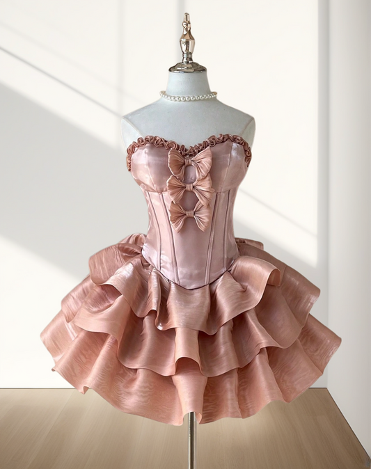 Sweetheart Layered Short Birthday Dress Ruffled Homecoming Dress  J10254