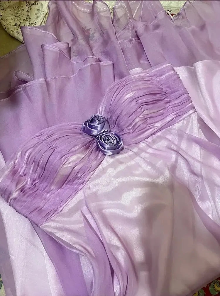 Sweetheart Light Purple Short Dress Chiffon Evening Gown  J10062