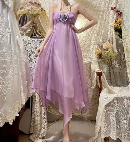Sweetheart Light Purple Short Dress Chiffon Evening Gown  J10062