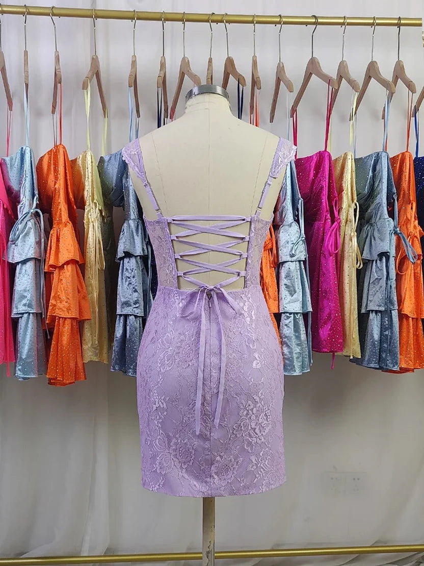 Robe de bal bustier violette en satin avec appliques, robe de soirée formelle J9413