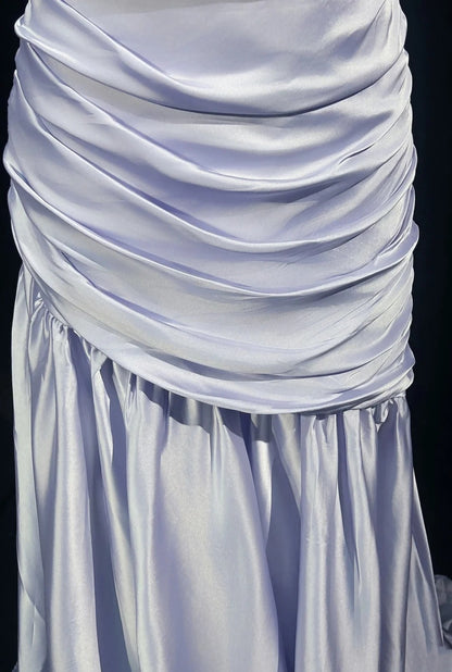 Sweetheart Lilac Sheath Formal Prom Dress Satin Evening Gown  J10844
