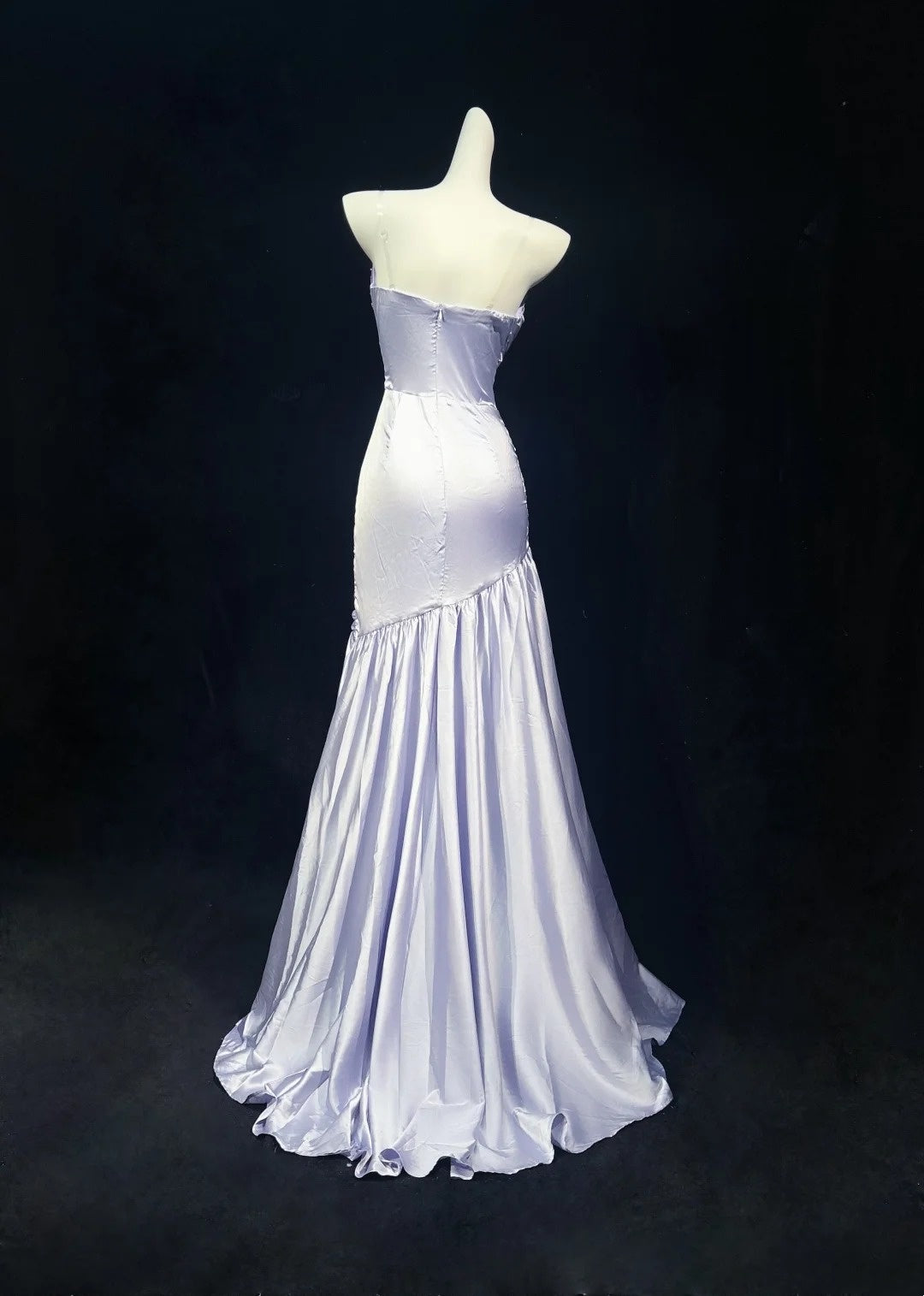Sweetheart Lilac Sheath Formal Prom Dress Satin Evening Gown  J10844