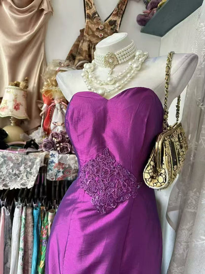 Sweetheart Mermaid Fuchsia Prom Dress Retro Evening Gown  J11020