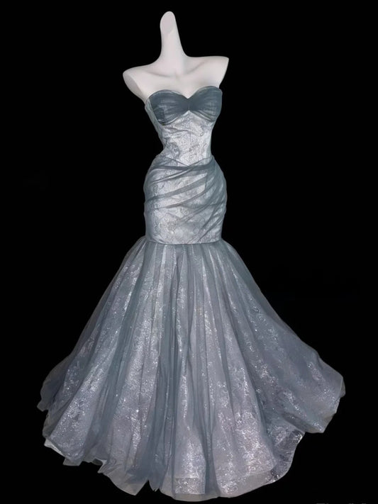 Robe de bal bustier violette en satin avec appliques, robe de soirée formelle J9413