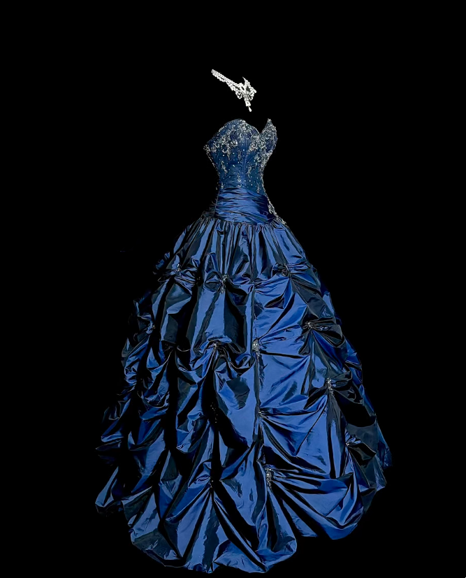 Trägerloses silbernes Vintage-Abendkleid, A-Linie, Geburtstagskleid J9370