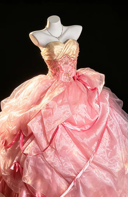 Trägerloses silbernes Vintage-Abendkleid, A-Linie, Geburtstagskleid J9370