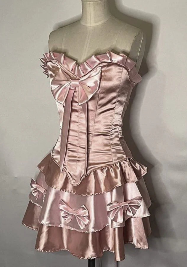 Trägerloses silbernes Vintage-Abendkleid, A-Linie, Geburtstagskleid J9370