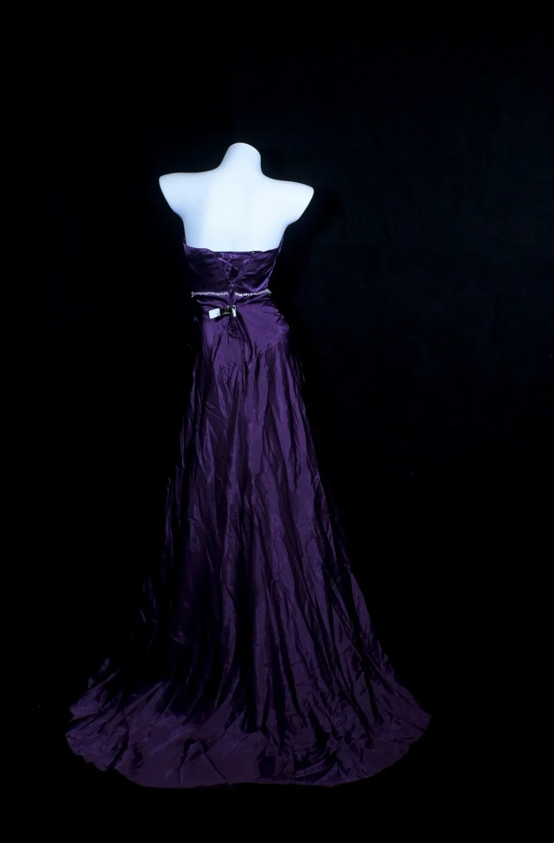 Trägerloses silbernes Vintage-Abendkleid, A-Linie, Geburtstagskleid J9370