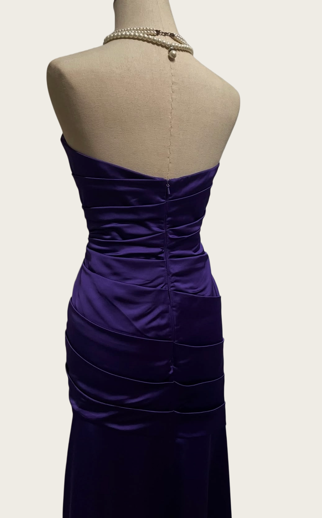 Sweetheart Purple Satin Prom Dress Sheath Evening Dress  J10389