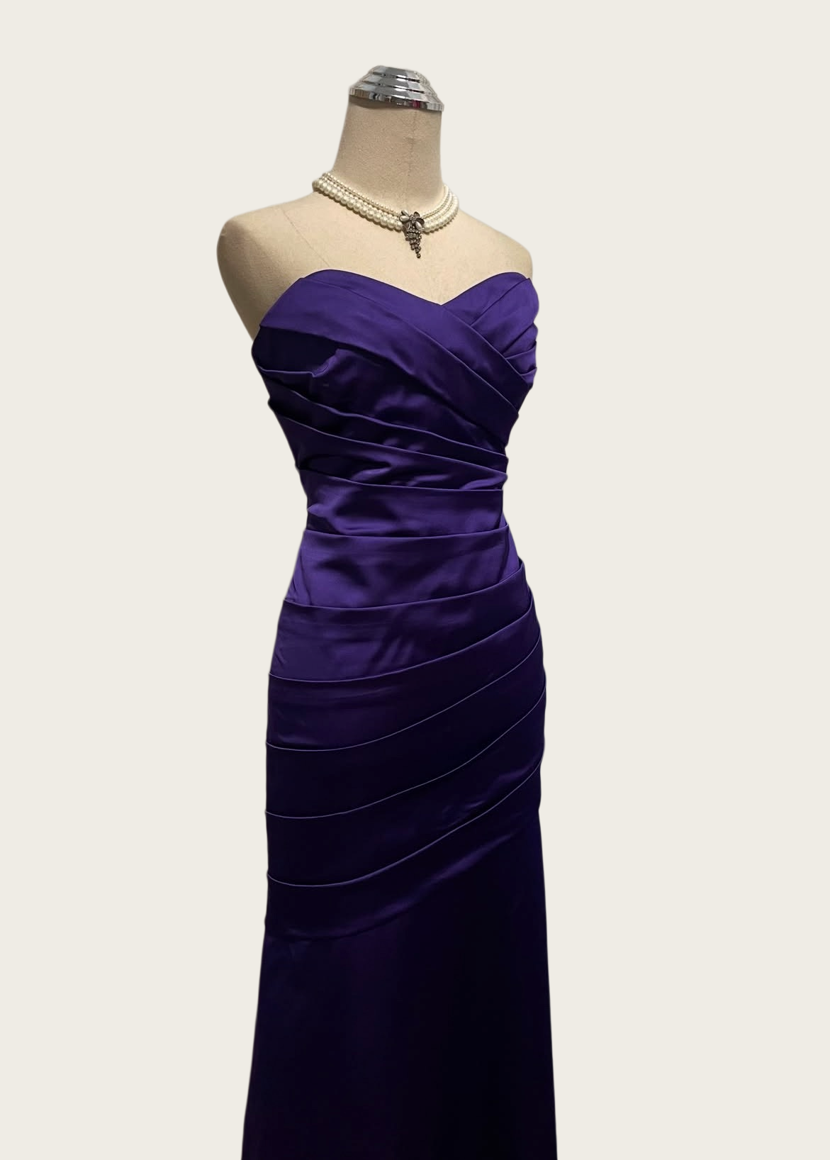 Sweetheart Purple Satin Prom Dress Sheath Evening Dress  J10389