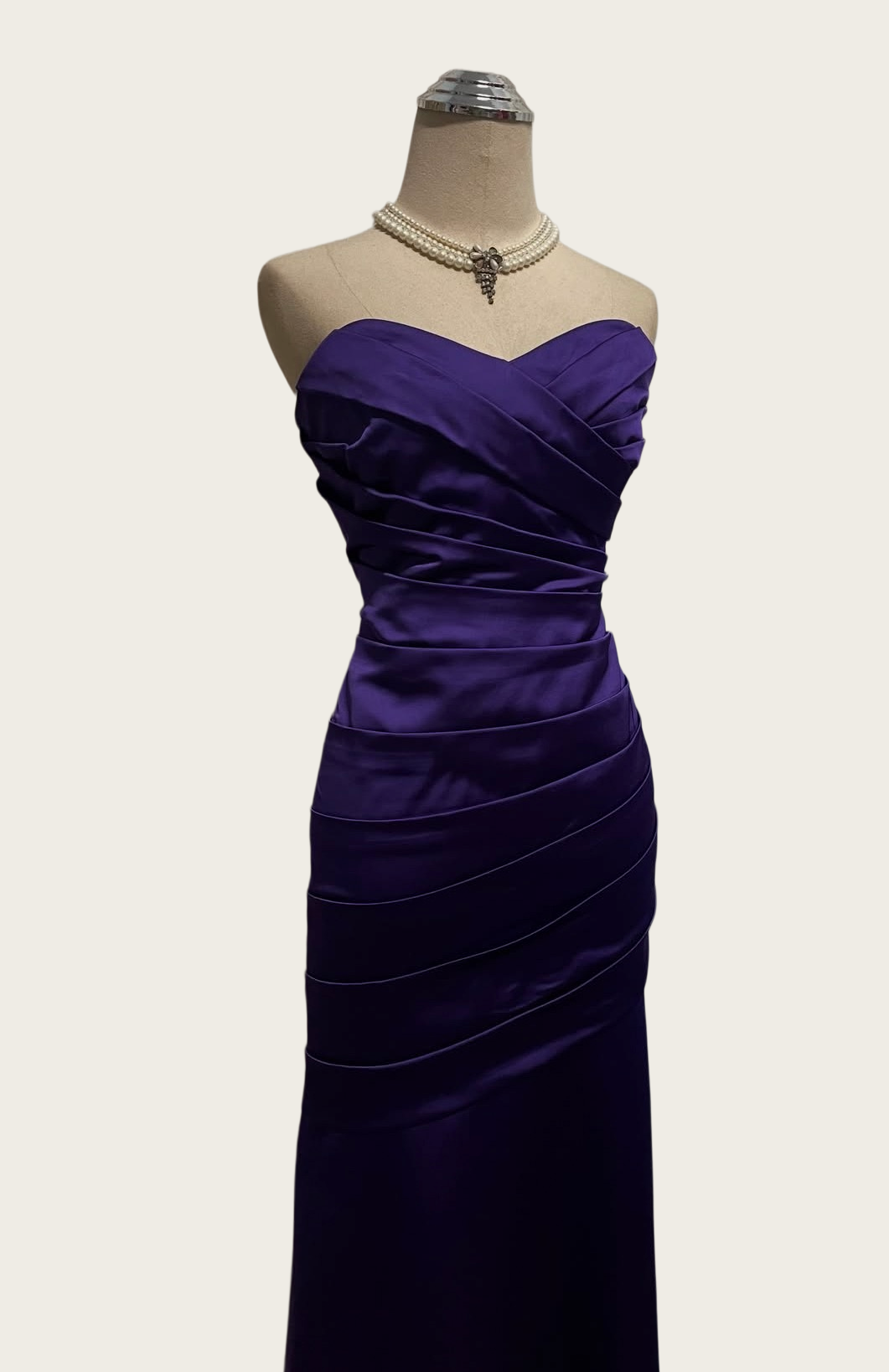 Sweetheart Purple Satin Prom Dress Sheath Evening Dress  J10389