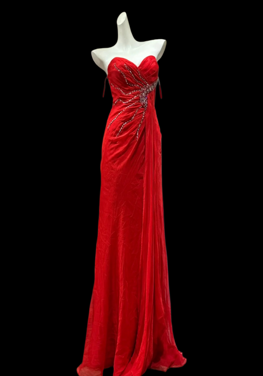 Robe de bal bustier violette en satin avec appliques, robe de soirée formelle J9413