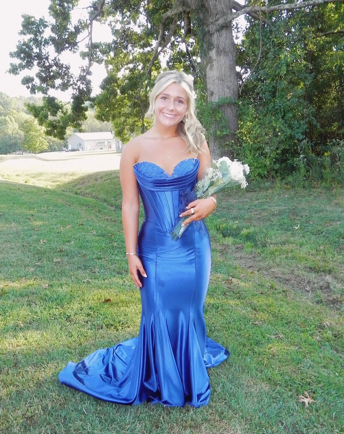 Sweetheart Royal Blue Mermaid Formal Prom Dress  J11973