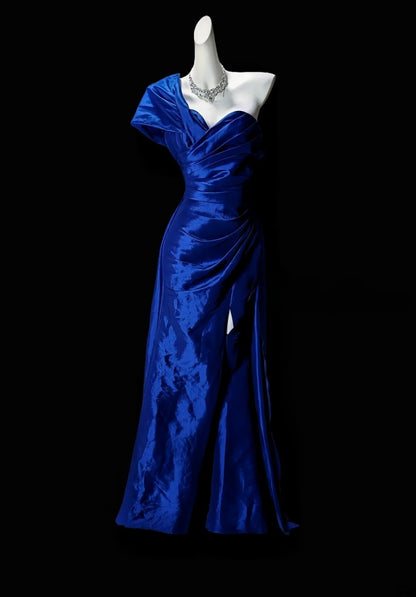 Robe de bal bustier violette en satin avec appliques, robe de soirée formelle J9413