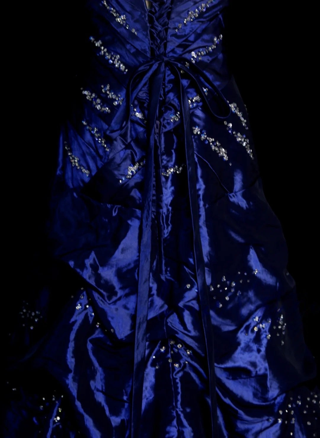 Trägerloses silbernes Vintage-Abendkleid, A-Linie, Geburtstagskleid J9370