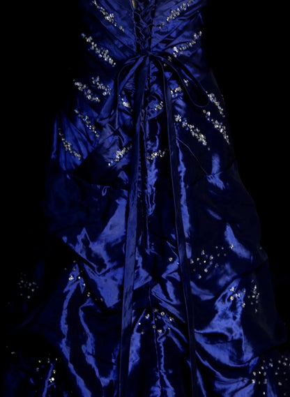 Trägerloses silbernes Vintage-Abendkleid, A-Linie, Geburtstagskleid J9370